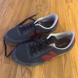 New Balance Men's Charcoal and Crimson Sneakers